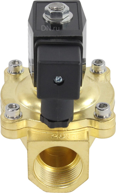Клапан электромагнитный VS200-NT-NC-220VAC 1″ Ду25 Ру10, соленоидный двухходовой, корпус - латунь, уплотнение - NBR, резьбовой, нормально-закрытый, прямого действия, катушка - 220В в Алматы