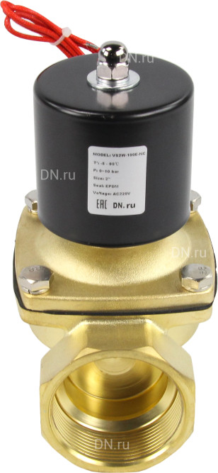 Клапан электромагнитный VS100-NT-NC-24VAC 2″ Ду50 Ру10 прямого действия двухходовой, корпус - латунь, присоединение - внутренняя резьба, уплотнение - NBR, нормально-закрытый, катушка - 24 В AC в Алматы