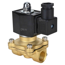 Клапан электромагнитный VS300-NT-NC-24VAC 3/4″ Ду20 Ру10 прямого действия двухходовой, корпус - латунь, присоединение - внутренняя резьба, уплотнение - NBR, нормально-закрытый, катушка - 24 В AC