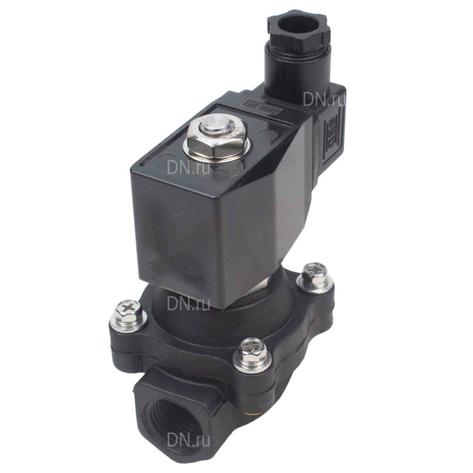 Клапан электромагнитный VS541-ET-NC-24VAC 3/4″ Ду20 Ру6 соленоидный двухходовой, резьбовой, корпус - полиамид PA66, уплотнение - EPDM, нормально-закрытый, прямого действия, катушка - 24В AC в Алматы