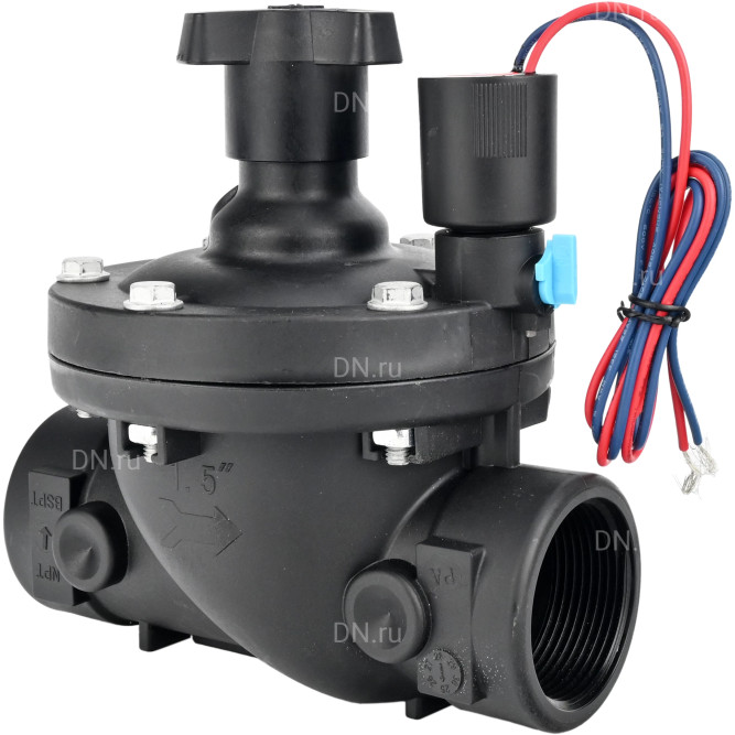 Клапан электромагнитный VS1141-NT-NC-24VDC 1″ Ду25 Ру10 соленоидный двухходовой пилотного действия, корпус - пластик PA66, уплотнение - NBR, внутренняя резьба, нормально закрытый (НЗ), катушка 24В DC в Алматы