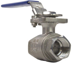 Кран шаровой BV3232P(2pc)-FP-T-ISO-H Ду20 Ру63 полнопроходной двухходовой, нержавеющая сталь 316, внутренняя резьба, уплотнение - PTFE, с ISO-фланцем и рукояткой, 9х9, F03/F04