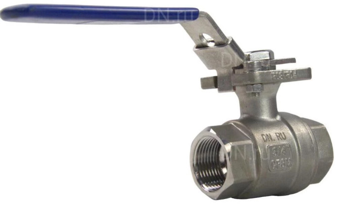 Кран шаровой BV3232P(2pc)-FP-T-ISO-H Ду20 Ру63 полнопроходной двухходовой, нержавеющая сталь 316, внутренняя резьба, уплотнение - PTFE, с ISO-фланцем и рукояткой, 9х9, F03/F04 в Алматы