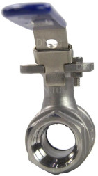 Кран шаровой BV3232P(2pc)-FP-T-ISO-H Ду40 Ру63 полнопроходной двухходовой, нержавеющая сталь 316, внутренняя резьба, уплотнение - PTFE, с ISO-фланцем и рукояткой, 14х14, F05/F07