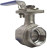 Кран шаровой BV3232P(2pc)-FP-T-ISO-H Ду40 Ру63 полнопроходной двухходовой, нержавеющая сталь 316, внутренняя резьба, уплотнение - PTFE, с ISO-фланцем и рукояткой, 14х14, F05/F07 в Алматы