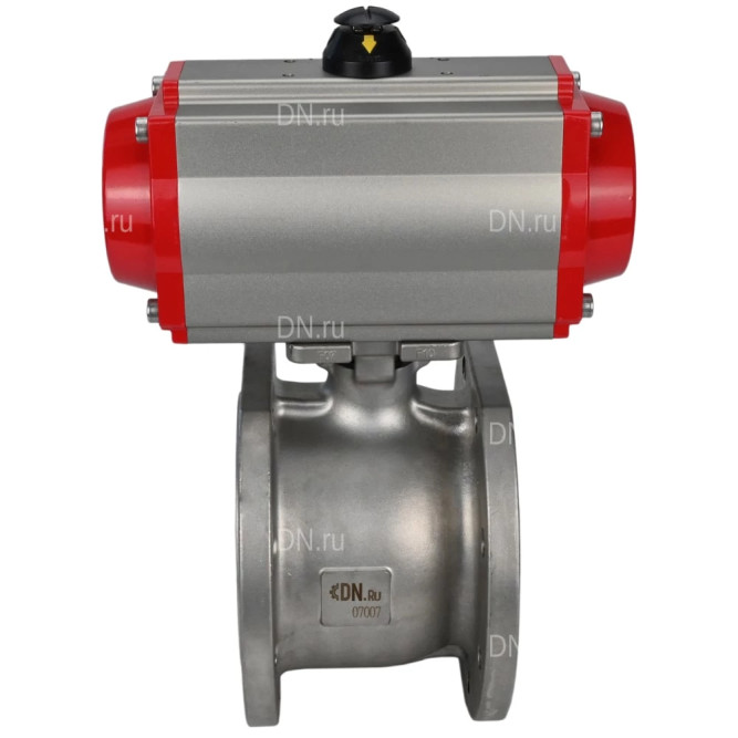 Кран шаровой BV3232P-FP-Fb-ISO-H Ду15 Ру16 полнопроходной двухходовой, нержавеющая сталь 316, межфланцевый, уплотнение - PTFE, с пневмоприводом PA-DA-052 двойного действия и пневмораспределителем 4M310-08 DC24V в Алматы
