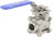Кран шаровой BV3232P(3pc)-FP-W-ISO-H Ду32 Ру63 полнопроходной двухходовой, нержавеющая сталь SS316, под приварку, уплотнение - PTFE, с ISO фланцем и рукояткой в Алматы