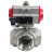 Кран шаровой BV3232P(4pc)-SP-3WL-T-ISO-H Ду20 Ру63 стандартнопроходной L-тип, трехходовой, нержавеющая сталь SS316, внутренняя резьба, уплотнение - PTFE, с пн.приводом PA-DA-052 c пн.распределителем 4M310-08 AC220V в Алматы