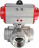 Кран шаровой BV3232P(4pc)-SP-3WL-T-ISO-H Ду65 Ру40 стандартнопроходной L-тип, трехходовой, нержавеющая сталь SS316, внутренняя резьба, уплотнение - PTFE, с пневмоприводом PA-SA-105 с возвратными пружинами в Алматы