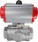 Кран шаровой BV3232P(4pc)-SP-3WL-T-ISO-H Ду65 Ру40 стандартнопроходной L-тип, трехходовой, нержавеющая сталь SS316, внутренняя резьба, уплотнение - PTFE, с пневмоприводом PA-SA-105 с возвратными пружинами в Алматы