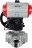 Кран шаровой BV3232P(4pc)-SP-3WL-T-ISO-H Ду25 Ру63 стандартнопроходной трехходовой L-тип, нерж. сталь SS316, внутренняя резьба, уплотнение - PTFE, с пневмоприводом PA-DA-065 и ручным дублером MON1-250-T26-ISO в Алматы