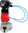 Кран шаровой BV3232P(4pc)-SP-3WL-T-ISO-H Ду32 Ру63 стандартнопроходной 3-ходовой, L-тип, нерж. сталь SS316, внутренняя резьба, PTFE, с пн.приводом PA-SA-065 двойного действия и электропневматич. позиционером YT-1000RSN без обратной связи в Алматы