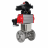 Кран шаровой BV3131P(3pc)-FP-F-ISO-H Ду15 Ру40, трехсоставной полнопроходной фланцевый, нержавеющая сталь SS304, уплотнение - PTFE, с пневмоприводом PA-DA-052 двойного действия, с пневмораспределителем 4M310-08 AC220V, с БКВ APL-210N в Алматы