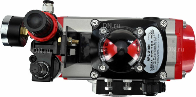 Кран шаровой BV3232P(4pc)-SP-3WL-T-ISO-H Ду25 Ру63 стандартнопроходной трехходовой L-тип, нержавеющая сталь SS316, внутренняя резьба, уплотнение - PTFE, пн.приводом PA-DA-052, пн.распределителем 4M310-08 DC24V, БКВ APL-210N и БПВ AFC2000 в Алматы