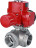 Кран шаровой BV3232P(4pc)-SP-3WL-T-ISO-H Ду10 Ру63 стандартнопроходной трехходовой L-тип, нержавеющая сталь SS316, внутренняя резьба, уплотнение - PTFE, с 1/4-оборотным электроприводом QT-EX-005M-O2-380VAC-У1 в Алматы