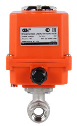 Кран шаровой BV3232P(2pc)-FP-T-ISO-H Ду25 Ру63 полнопроходной двухходовой, нержавеющая сталь 316, внутренняя резьба, уплотнение - PTFE, с электроприводом четвертьоборотным QT-N-003EM-O1-220VAC-У1 MINI