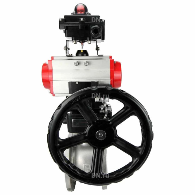 Кран шаровой BV3232P(2pc)-FP-F-ISO-H Ду50 Ру40, полнопроходной фланцевый, нержавеющая сталь SS316, PTFE, с пневмоприводом PA-DA-083 двойного действия, с пневмораспределителем 4M310-08 DC24V, с БКВ APL-410N EX, с ручным дублером MON2-450-T28-ISO в Алматы