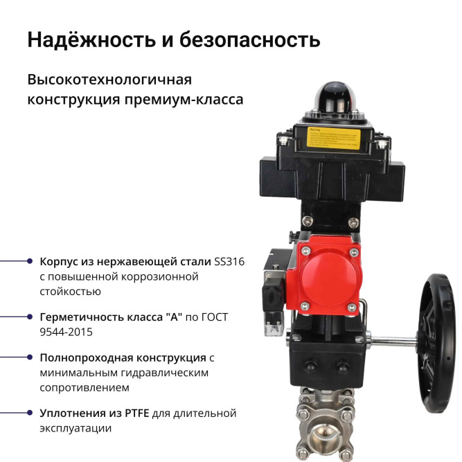 Кран шаровой BV3232P(3pc)-FP-W-ISO-H Ду65 Ру25, полнопроходной под приварку, нержавеющая сталь SS316, PTFE, с пневмоприводом PA-DA-083, пневмораспределителем 4M310-08 AC220V, БКВ APL-410N EX, ручным дублером MON2-450-T28-ISO в Алматы