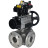 Кран шаровой BV3232P(4pc)-FP-3WL-F Ду100 Ру16 полнопроходной трехходовой, фланцевый, корпус - нержавеющая сталь SS316, с пневмоприводом PA-DA-105-1, пневмораспределителем 4M310-08 DC24V, БКВ APL-410N EX и БПВ AFC2000 в Алматы