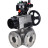 Кран шаровой BV3232P(4pc)-FP-3WL-F Ду100 Ру16 полнопроходной трехходовой, фланцевый, корпус - нержавеющая сталь SS316, с пневмоприводом PA-DA-105-1, пневмораспределителем 4M310-08 DC24V, БКВ APL-510N EX и БПВ AFC2000 в Алматы