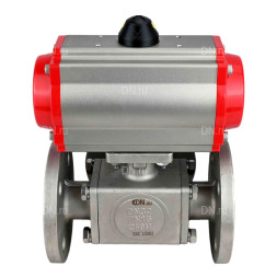 Кран шаровой BV3232P(4pc)-FP-3WL-F Ду20 Ру16 полнопроходной трехходовой, фланцевый, корпус - нержавеющая сталь SS316, с пневмоприводом PA-DA-052 двойного действия и пневмораспределителем 4M310-08 DC24V