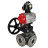 Кран шаровой BV3232P(4pc)-FP-3WL-F Ду100 Ру16 полнопроходной трехходовой, фланцевый, корпус - нержавеющая сталь SS316, с пневмоприводом PA-DA-105 двойного действия, БКВ APL-510N EX и ручным дублером MON3-700-T38-ISO в Алматы