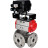 Кран шаровой BV3232P(4pc)-FP-3WL-F Ду32 Ру16 полнопроходной трехходовой, фланцевый, корпус - нержавеющая сталь SS316, с пневмоприводом PA-SA-083 с возвратными пружинами и пневмопозиционером YT-1000RSN без обратной связи в Алматы