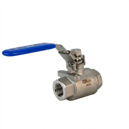 Кран шаровой BV3232P(2pc)-FP-T-H Ду10 Ру140 полнопроходной двухходовой, нержавеющая сталь 316, внутренняя резьба, уплотнение - PTFE, ручка-рычаг