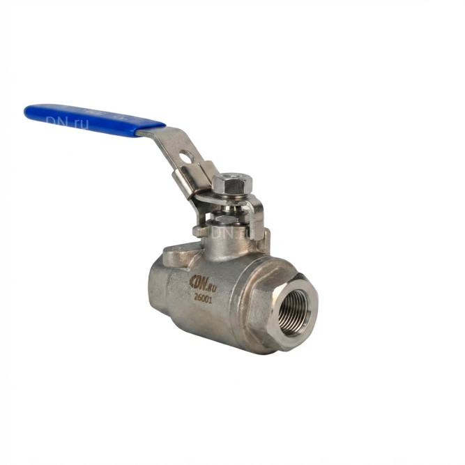 Кран шаровой BV3232P(2pc)-FP-T-H Ду10 Ру140 полнопроходной двухходовой, нержавеющая сталь 316, внутренняя резьба, уплотнение - PTFE, ручка-рычаг в Алматы
