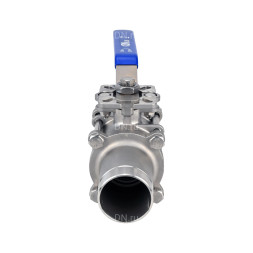 Кран шаровой BV3232P(3pc)-FP-W-ISO-H LONG Ду50 Ру40 полнопроходной, трехсоставной, корпус - нержавеющая сталь 316, уплотнение - PTFE, под приварку, с рукояткой