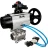 Кран шаровой BV3232P(3pc)-FP-W-ISO-H Ду80 Ру25, полнопроходной, трехсоставной, нержавеющая сталь 316, уплотнение - PTFE, под приварку, с пневмоприводом PA-DA-105-1, пневмораспределителем 4V320-10 AC220V, БКВ APL-210N в Алматы