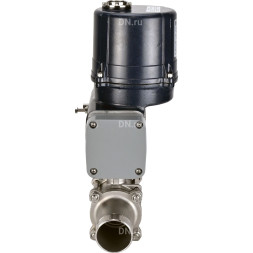 Кран шаровой BV3131P(3pc)-FP-W-ISO-H LONG Ду15 Ру63 полнопроходной, под приварку, корпус - нержавеющая сталь SS304, уплотнение - PTFE, с электроприводом четвертьоборотным QTSA-N-003EM-O0-220VAC с пружинным возвратом