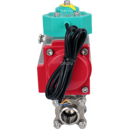 Кран шаровой BV3232P(3pc)-FP-W-ISO-H Ду10 Ру63 полнопроходной, корпус - нержавеющая сталь 316, уплотнение - PTFE, под приварку, с пневмоприводом PA-DA-052 и магнитным переключателем ALS200D