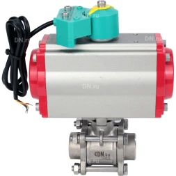 Кран шаровой BV3232P(3pc)-FP-W-ISO-H Ду50 Ру40 полнопроходной, корпус - нержавеющая сталь 316, уплотнение - PTFE, под приварку, с пневмоприводом PA-DA-083 и магнитным переключателем ALS200D