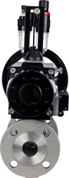 Кран шаровой BV3131P(3pc)-FP-F-ISO-H Ду100 Ру16 полнопроходной трехсоставной, фланцевый, нержавеющая сталь 304, уплотнение - PTFE, 22х22, F10, WDVF, с пневмоприводом PA-DA-105-1, пневмораспределителем 4M310-08 DC24V и БПВ AFC2000