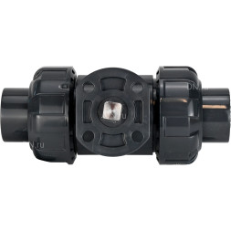Кран шаровой BV4242E-FP-GRM-ISO Дн100 Ру10 полнопроходной, клеевой с разборным муфтовым соединением, корпус - UPVC (НПВХ), шар - UPVC (НПВХ), уплотнение - EPDM, с ISO-фланцем и голым штоком квадратным
