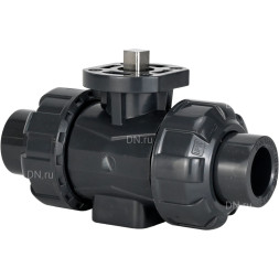 Кран шаровой BV4242E-FP-GRM-ISO Дн100 Ру10 полнопроходной, клеевой с разборным муфтовым соединением, корпус - UPVC (НПВХ), шар - UPVC (НПВХ), уплотнение - EPDM, с ISO-фланцем и голым штоком квадратным