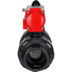 Кран шаровой BV4242E-FP-GRM-ISO Дн80 Ру10 полнопроходной, корпус - НПВХ, шар - НПВХ, уплотнение - EPDM, с пневмоприводом PA-SA-065 с возвратными пружинами