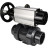 Кран шаровой BV4242E-FP-GRM-ISO Дн80 Ру10 полнопроходной, корпус - НПВХ, шар - НПВХ, уплотнение - EPDM, с пневмоприводом PA-DA-105-1 и пневмораспределителем 4M310-08 DC24V в Алматы