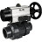 Кран шаровой BV4242E-FP-GRM-ISO Дн80 Ру10 полнопроходной, корпус - НПВХ, шар - НПВХ, уплотнение - EPDM, с пневмоприводом PA-DA-105-1 и пневмораспределителем 4M310-08 DC24V в Алматы