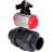 Кран шаровой BV4242E-FP-GRM-ISO Дн40 Ру10 полнопроходной, корпус - НПВХ, шар - НПВХ, уплотнение - EPDM, с пневмоприводом PA-SA-065, пневмораспределителем 4M310-08 AC220V и БКВ APL-210N в Алматы