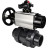 Кран шаровой BV4242E-FP-GRM-ISO Дн65 Ру10 полнопроходной, корпус - НПВХ, шар - НПВХ, уплотнение - EPDM, с пневмоприводом PA-DA-105-1, пневмораспределителем 4M310-08 DC24V и БКВ APL-210N в Алматы