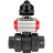 Кран шаровой BV4242E-FP-GRM-ISO Дн40 Ру10 полнопроходной, корпус - НПВХ, шар - НПВХ, уплотнение - EPDM, с пневмоприводом PA-DA-052, пневмораспределителем 4M310-08 AC220V и БКВ APL-510N EX в Алматы