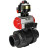 Кран шаровой BV4242E-FP-GRM-ISO Дн32 Ру10 полнопроходной, корпус - НПВХ, шар - НПВХ, уплотнение - EPDM, с пневмоприводом PA-SA-052, пневмораспределителем 4M310-08 AC220V и БКВ APL-510N EX в Алматы