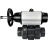 Кран шаровой BV4242E-FP-GRM-ISO Дн25 Ру10 полнопроходной, корпус - НПВХ, шар - НПВХ, уплотнение - EPDM, с пневмоприводом PA-DA-105-1 и пневмораспределителем 4V320-08 AC220V в Алматы