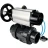 Кран шаровой BV4242E-FP-GRM-ISO Дн25 Ру10 полнопроходной, корпус - НПВХ, шар - НПВХ, уплотнение - EPDM, с пневмоприводом PA-DA-105-1 и пневмораспределителем 4V320-08 AC220V в Алматы