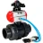 Кран шаровой BV4242E-FP-GRM-ISO Дн20 Ру10 полнопроходной, корпус - НПВХ, шар - НПВХ, уплотнение - EPDM, с пневмоприводом PA-DA-052, пневмораспределителем 4V320-08 AC220V и БКВ APL-210N в Алматы
