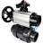 Кран шаровой BV4242E-FP-GRM-ISO Дн20 Ру10 полнопроходной, корпус - НПВХ, шар - НПВХ, уплотнение - EPDM, с пневмоприводом PA-DA-105-1, пневмораспределителем 4V320-10 AC220V и БКВ APL-210N в Алматы