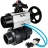 Кран шаровой BV4242E-FP-GRM-ISO Дн20 Ру10 полнопроходной, корпус - НПВХ, шар - НПВХ, уплотнение - EPDM, с пневмоприводом PA-DA-105-1, пневмораспределителем 4V320-10 AC220V и БКВ APL-210N в Алматы
