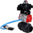 Кран шаровой BV4242E-FP-GRM-ISO Дн40 Ру10 полнопроходной, корпус - НПВХ, шар - НПВХ, уплотнение - EPDM, с пневмоприводом PA-SA-065, пневмораспределителем 4V320-08 AC220V и БКВ APL-410N EX в Алматы
